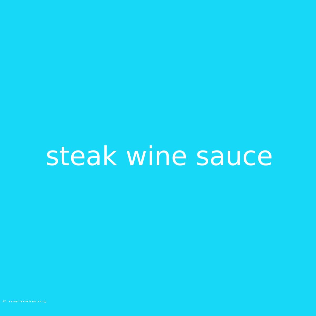 Steak Wine Sauce