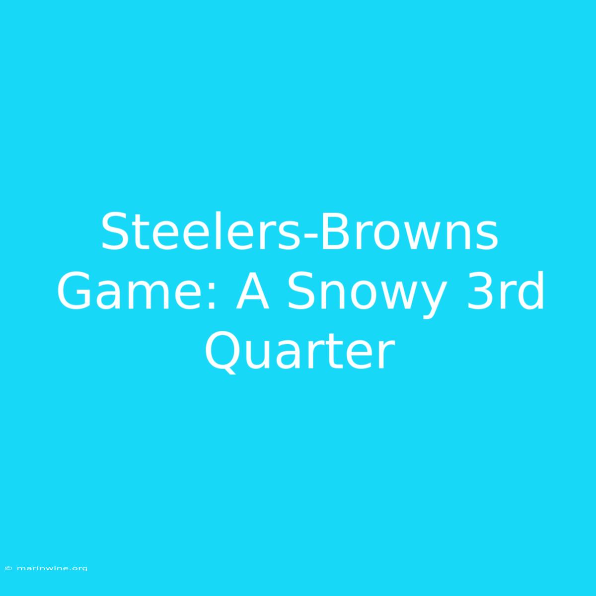 Steelers-Browns Game: A Snowy 3rd Quarter