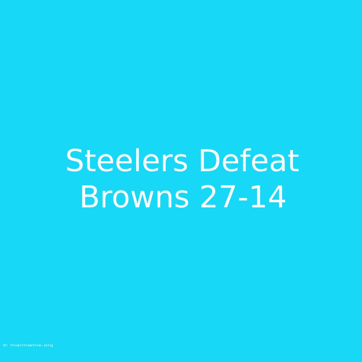 Steelers Defeat Browns 27-14