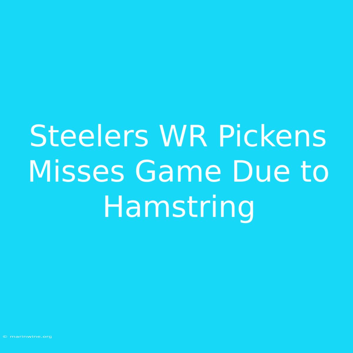 Steelers WR Pickens Misses Game Due To Hamstring