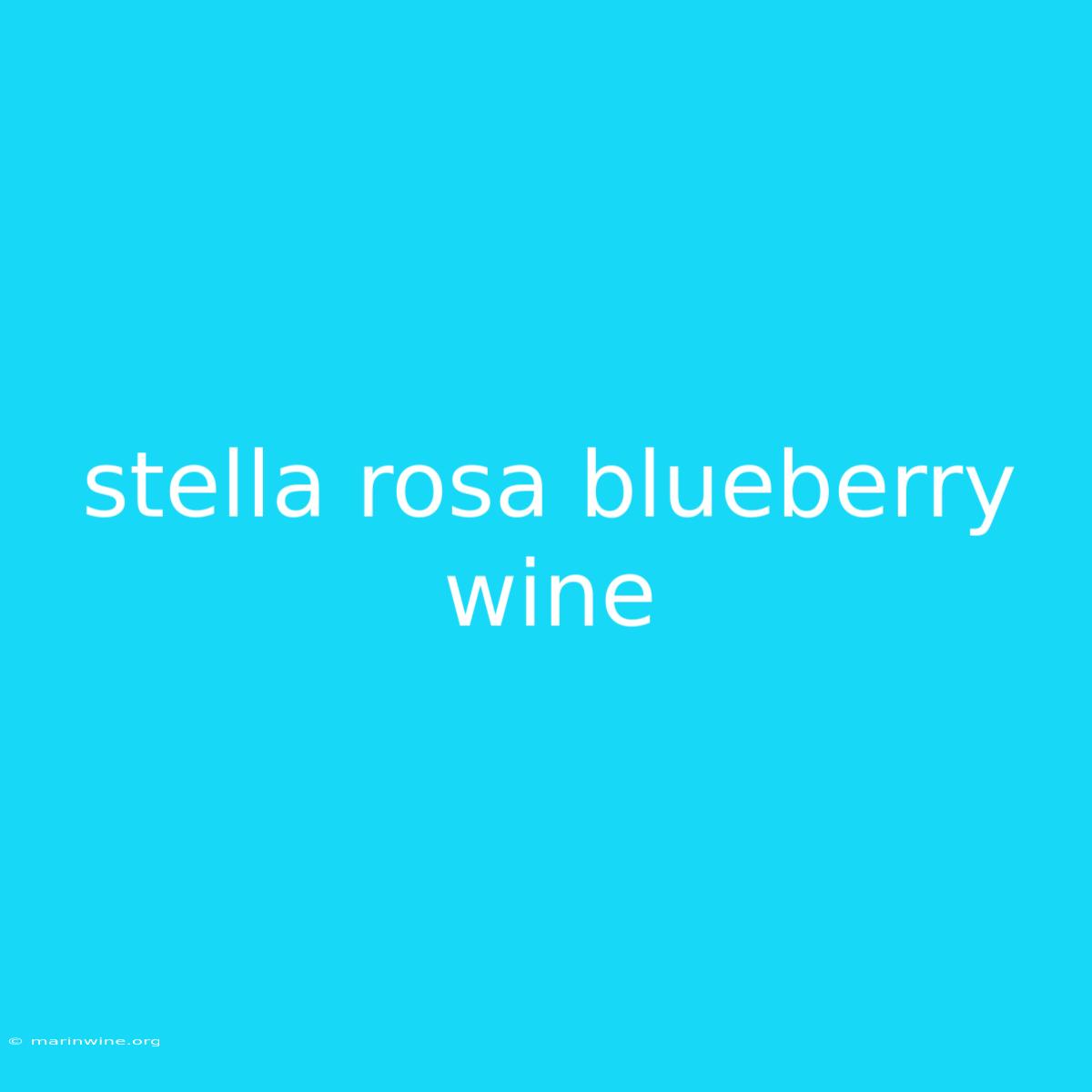 Stella Rosa Blueberry Wine