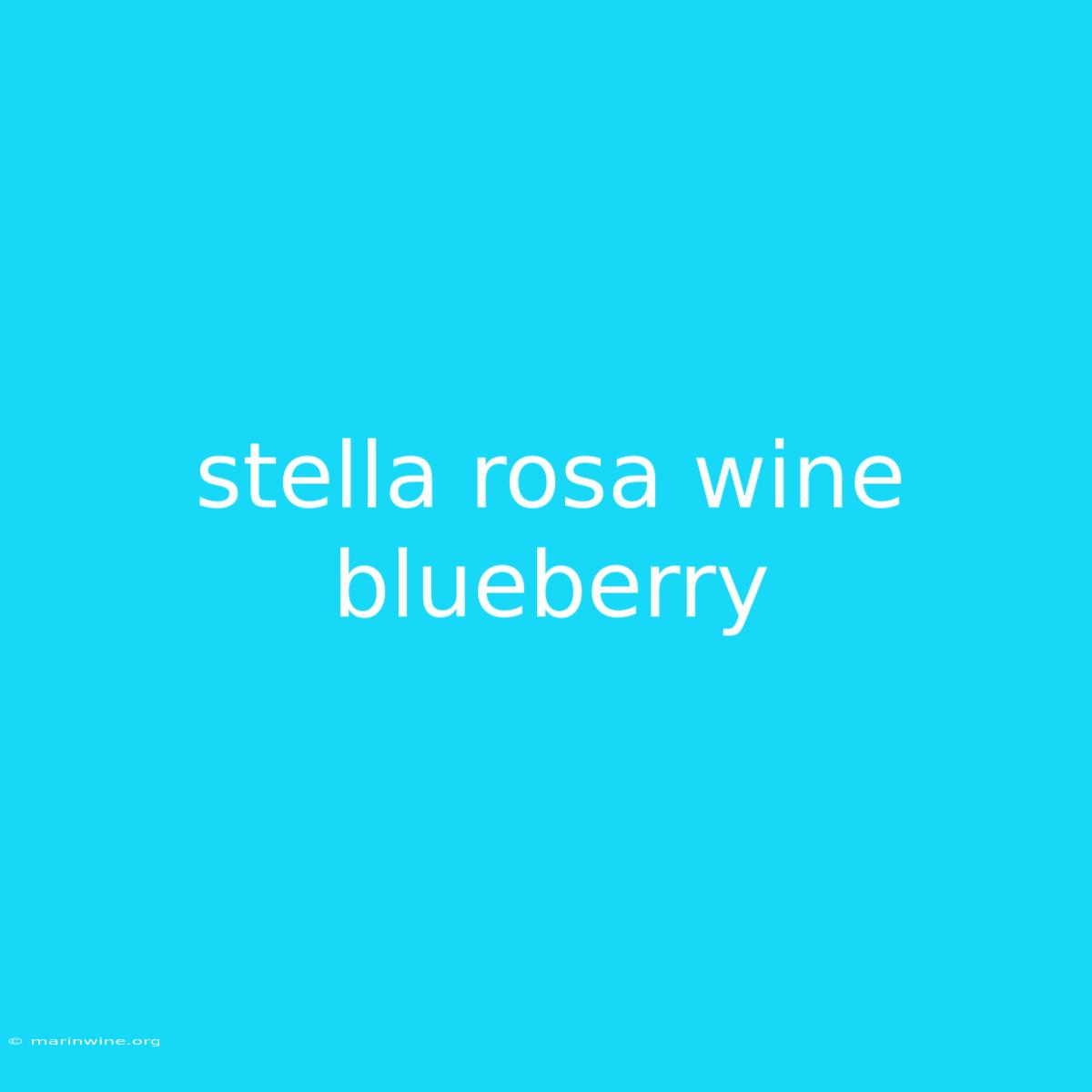 Stella Rosa Wine Blueberry