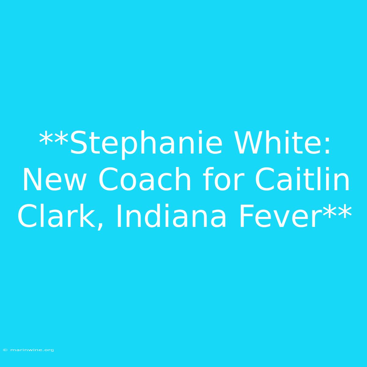 **Stephanie White: New Coach For Caitlin Clark, Indiana Fever** 