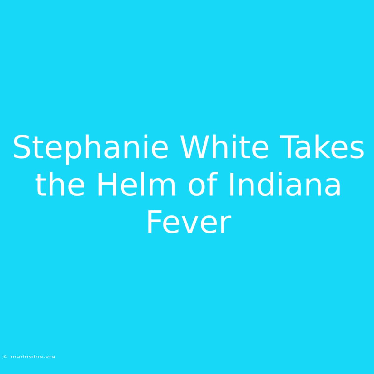 Stephanie White Takes The Helm Of Indiana Fever