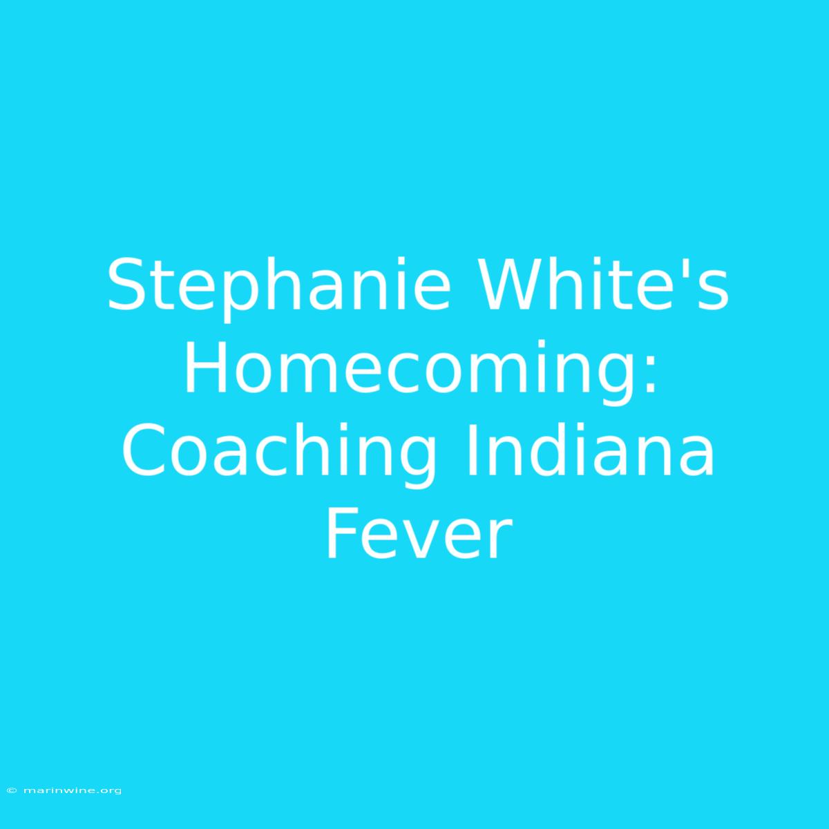 Stephanie White's Homecoming: Coaching Indiana Fever 