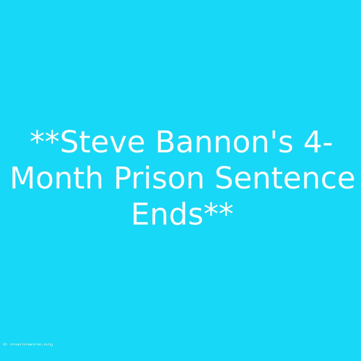 **Steve Bannon's 4-Month Prison Sentence Ends**