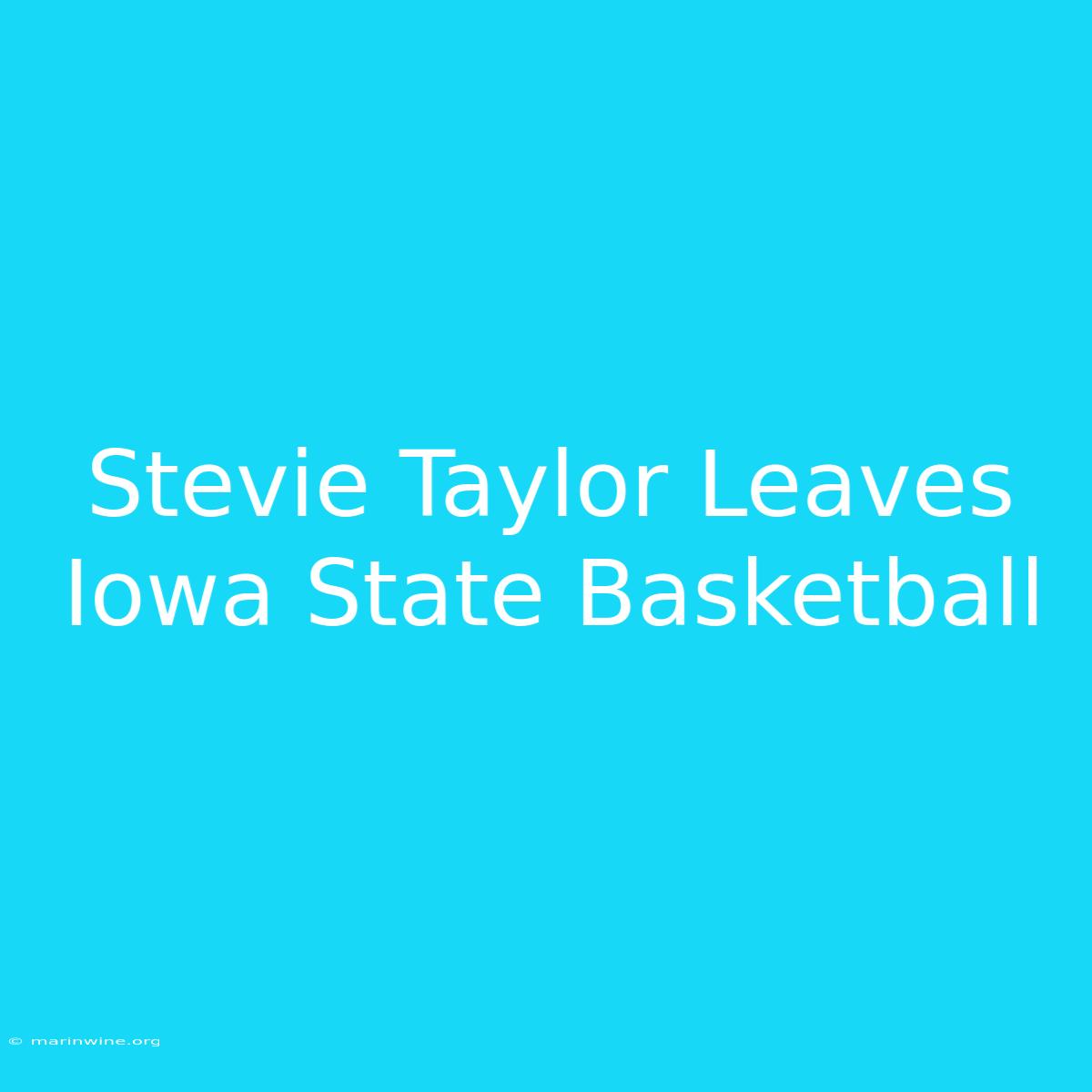 Stevie Taylor Leaves Iowa State Basketball