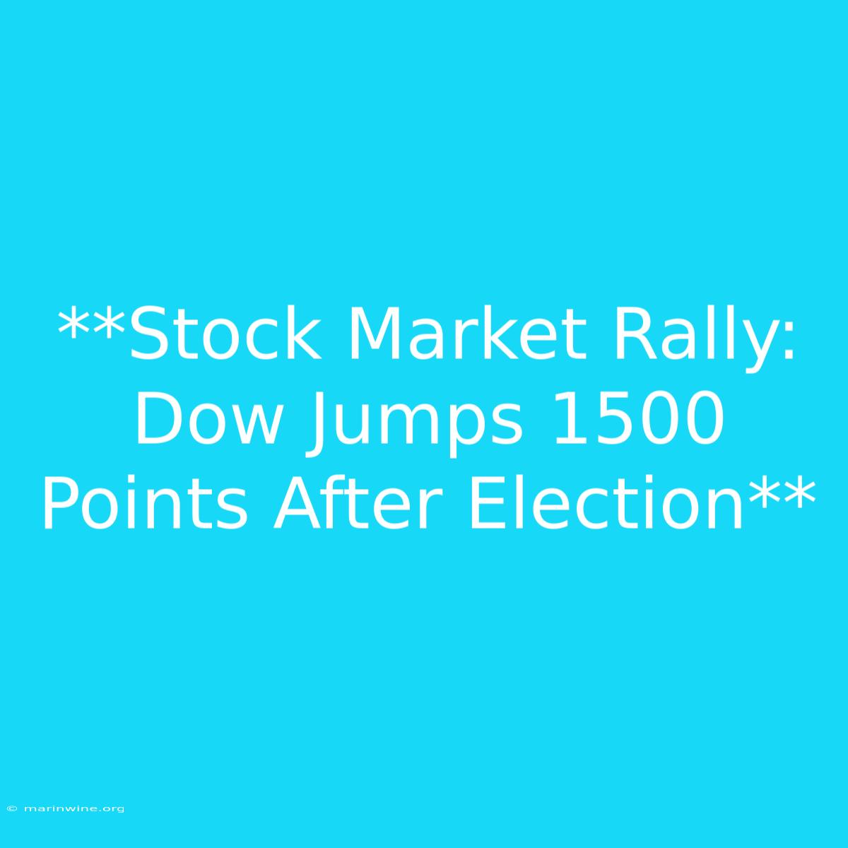 **Stock Market Rally: Dow Jumps 1500 Points After Election**