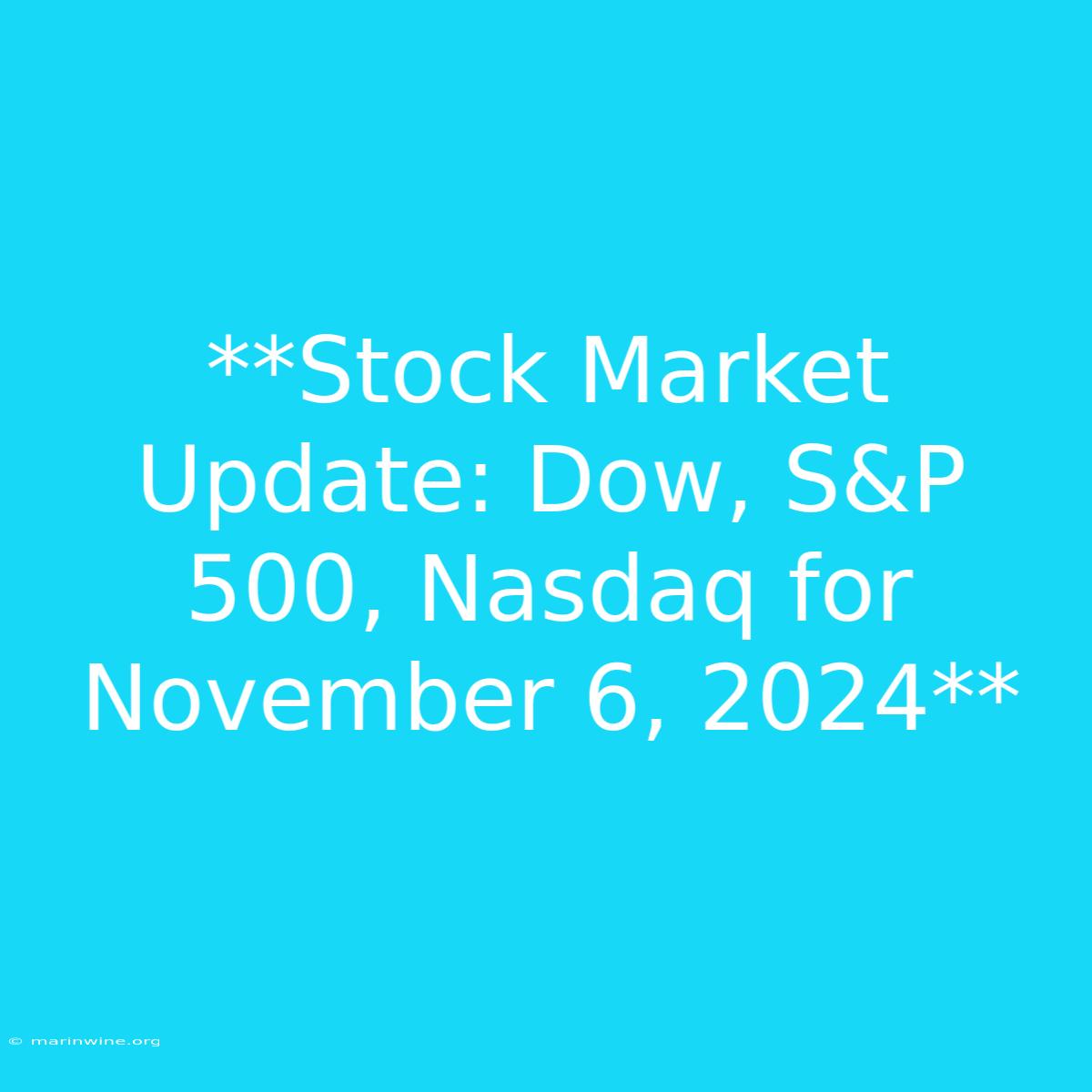 **Stock Market Update: Dow, S&P 500, Nasdaq For November 6, 2024** 