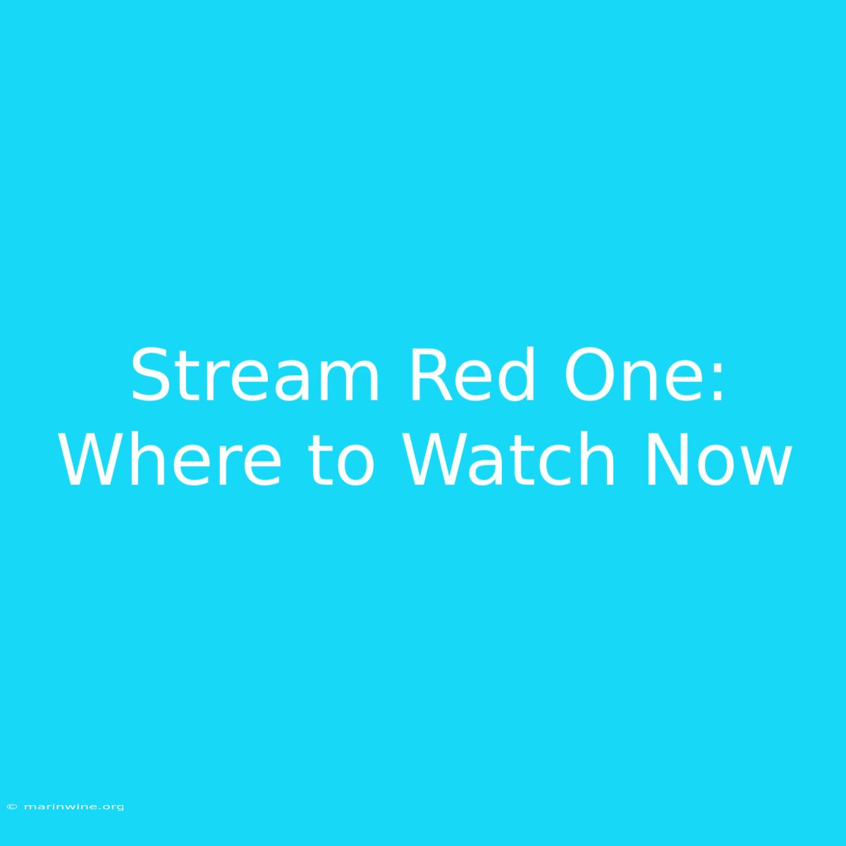 Stream Red One: Where To Watch Now