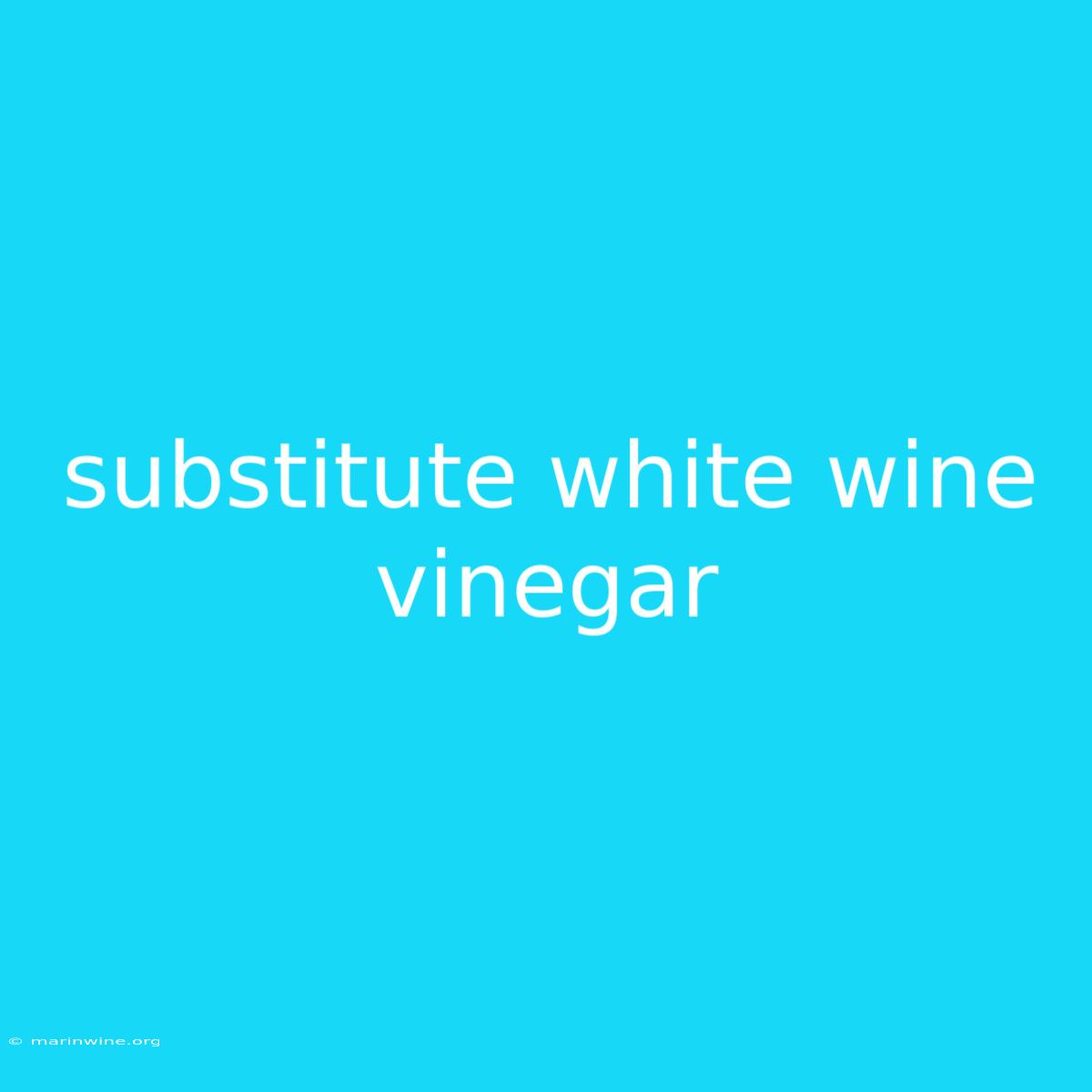 Substitute White Wine Vinegar