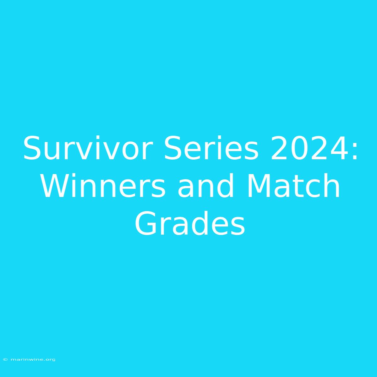 Survivor Series 2024: Winners And Match Grades