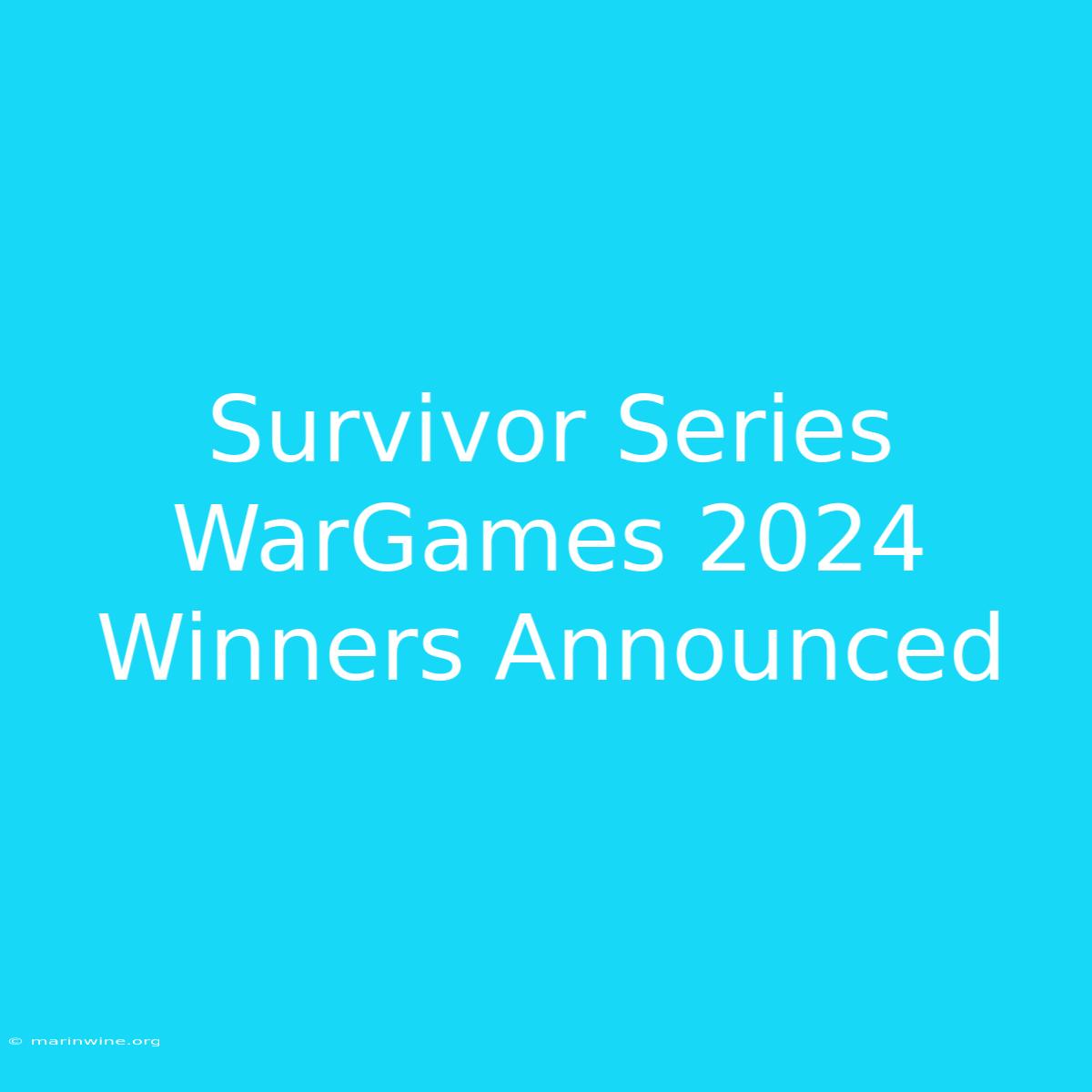 Survivor Series WarGames 2024 Winners Announced