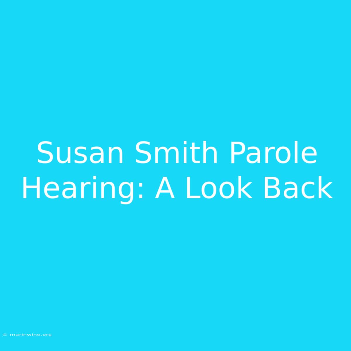 Susan Smith Parole Hearing: A Look Back