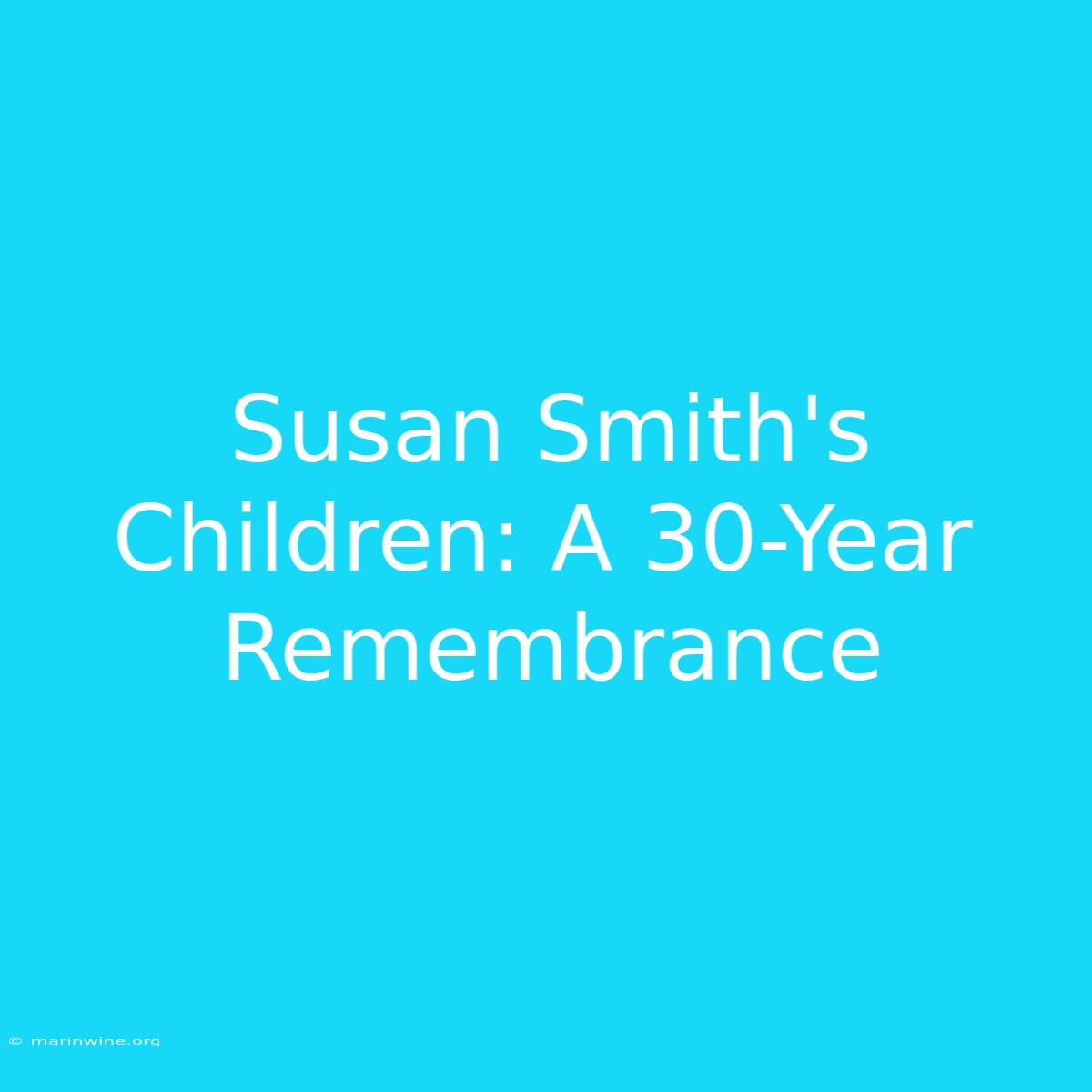 Susan Smith's Children: A 30-Year Remembrance