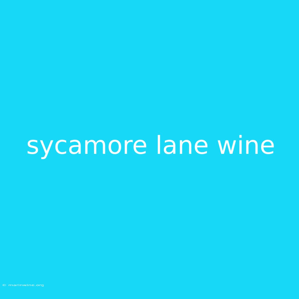 Sycamore Lane Wine