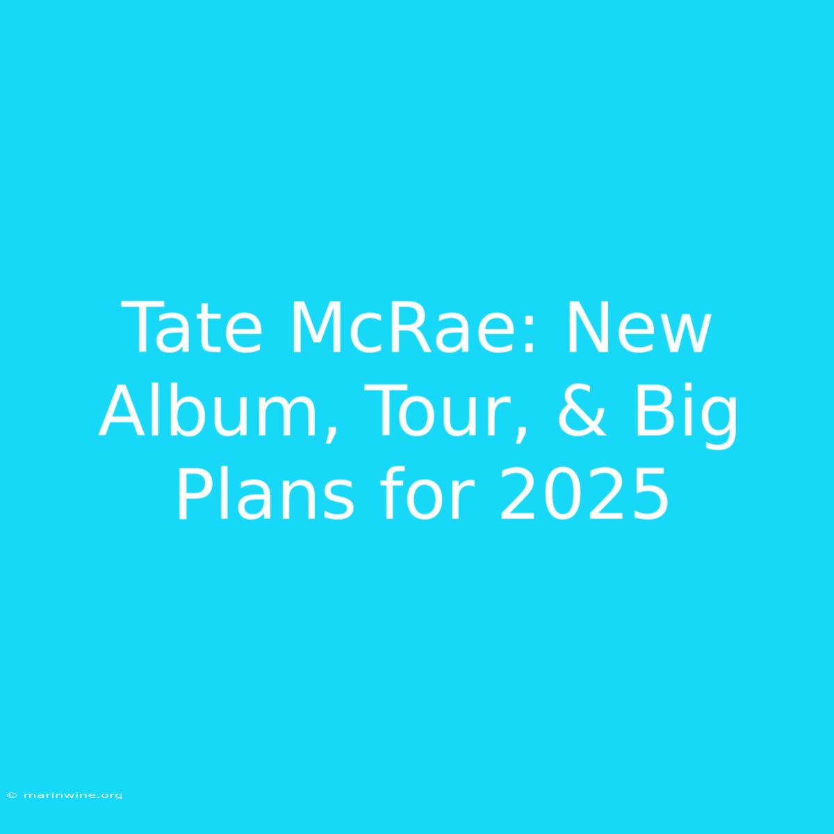 Tate McRae: New Album, Tour, & Big Plans For 2025