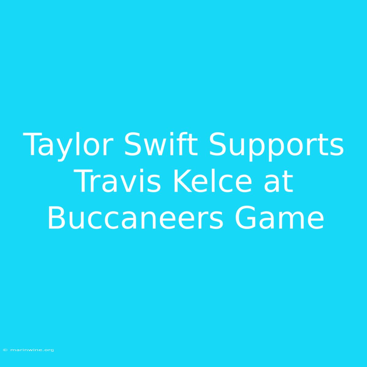 Taylor Swift Supports Travis Kelce At Buccaneers Game 