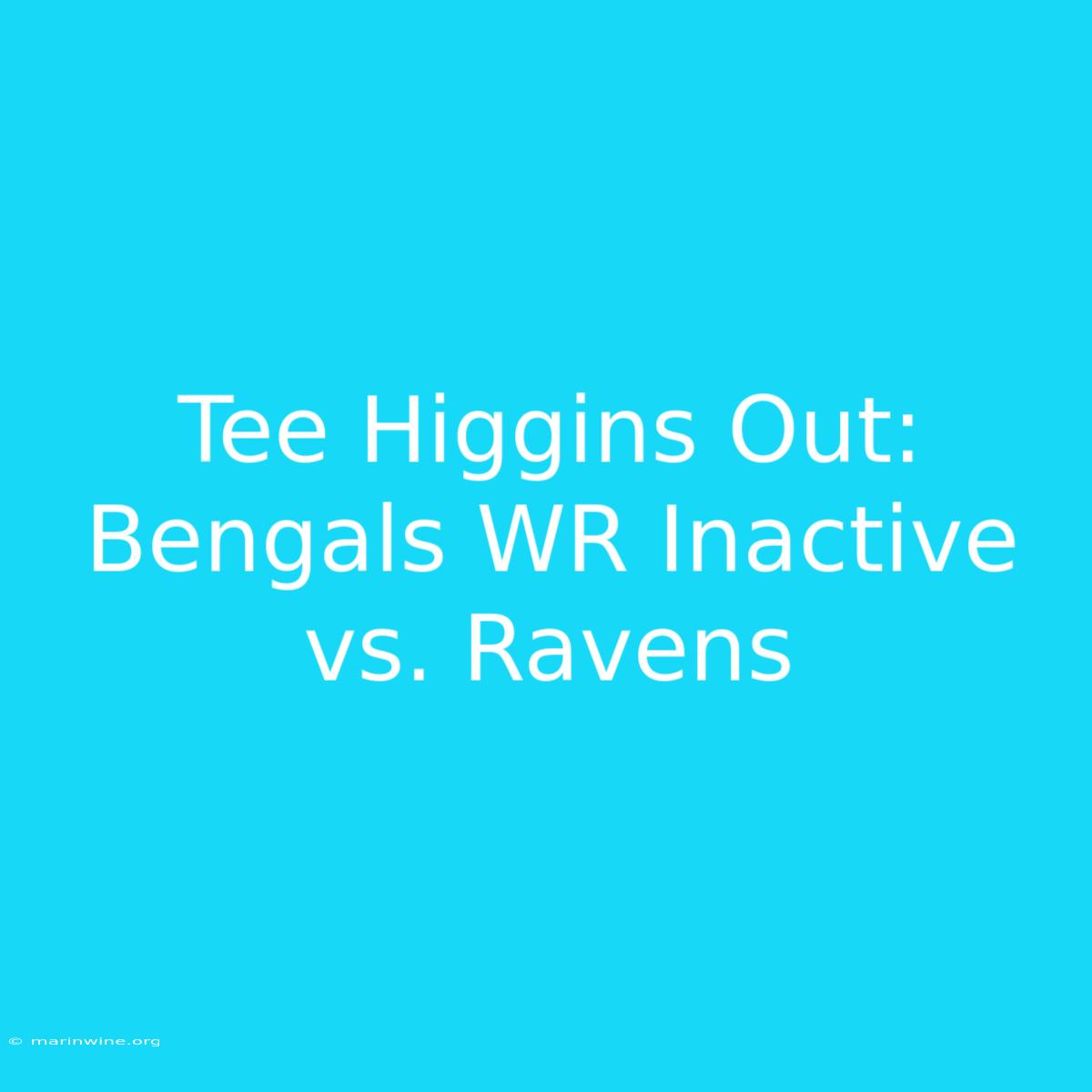 Tee Higgins Out: Bengals WR Inactive Vs. Ravens