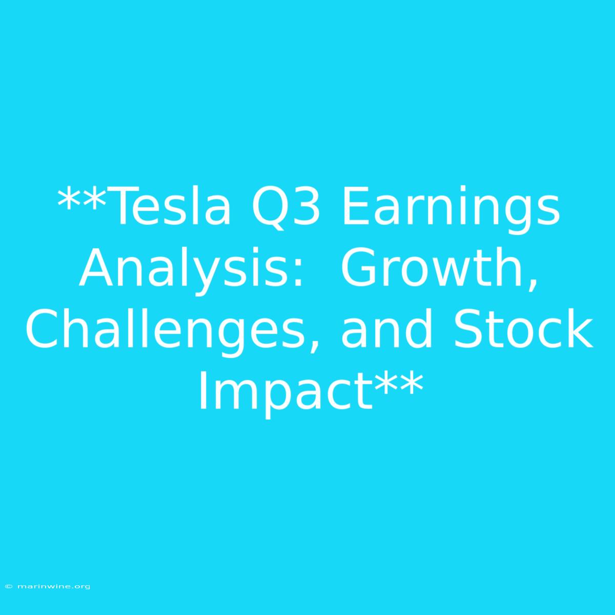 **Tesla Q3 Earnings Analysis:  Growth, Challenges, And Stock Impact** 