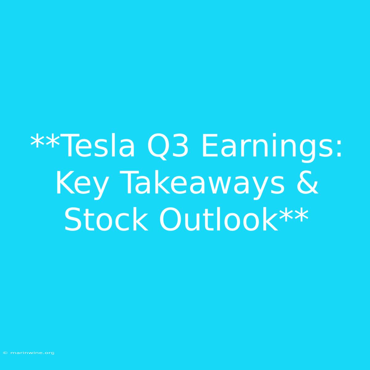 **Tesla Q3 Earnings: Key Takeaways & Stock Outlook**