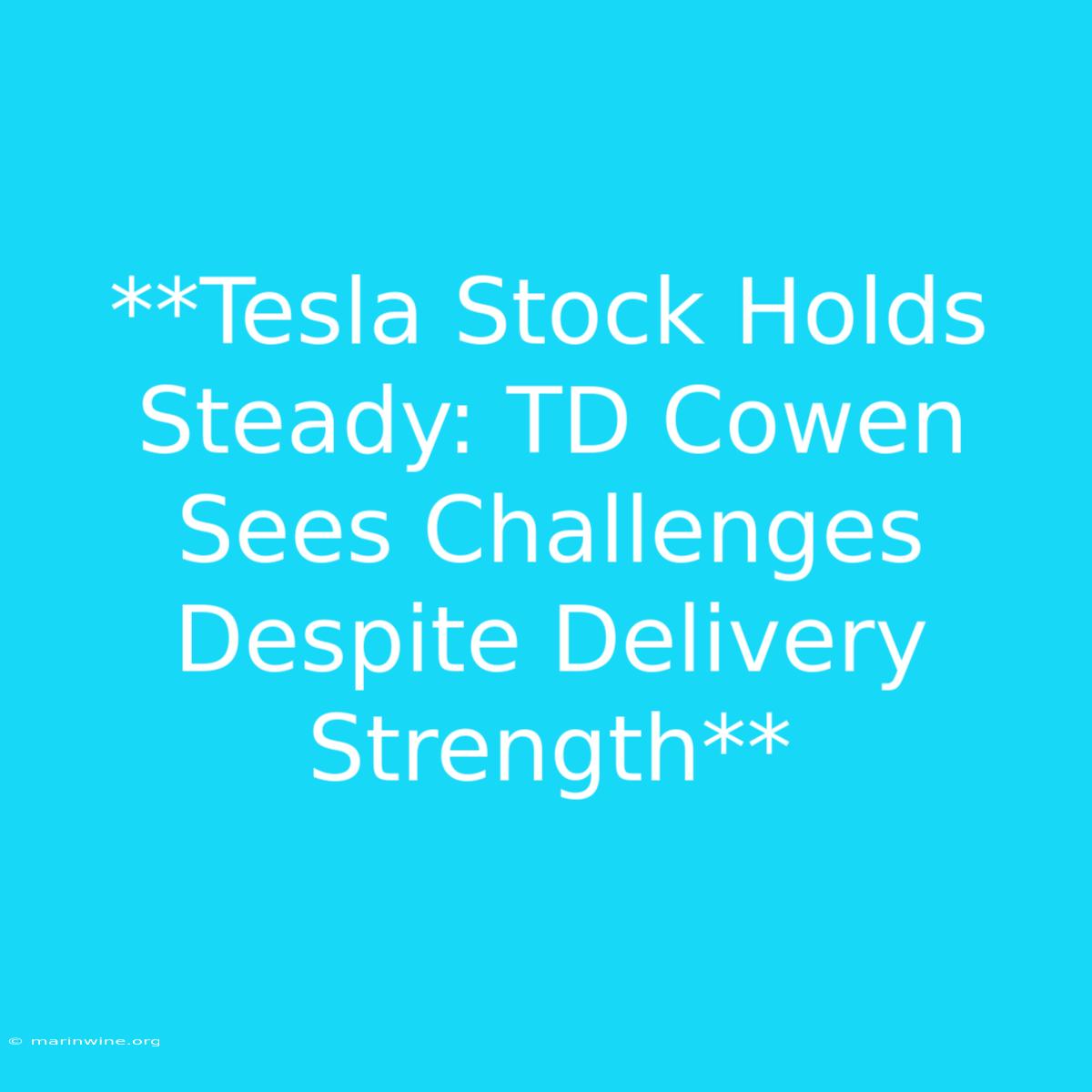 **Tesla Stock Holds Steady: TD Cowen Sees Challenges Despite Delivery Strength**