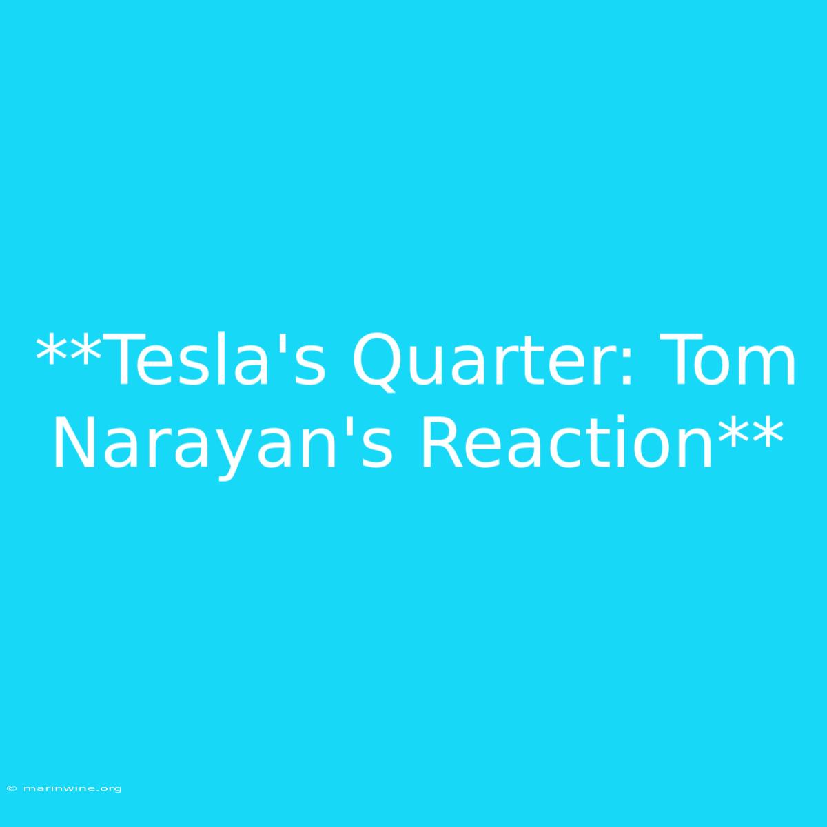 **Tesla's Quarter: Tom Narayan's Reaction** 