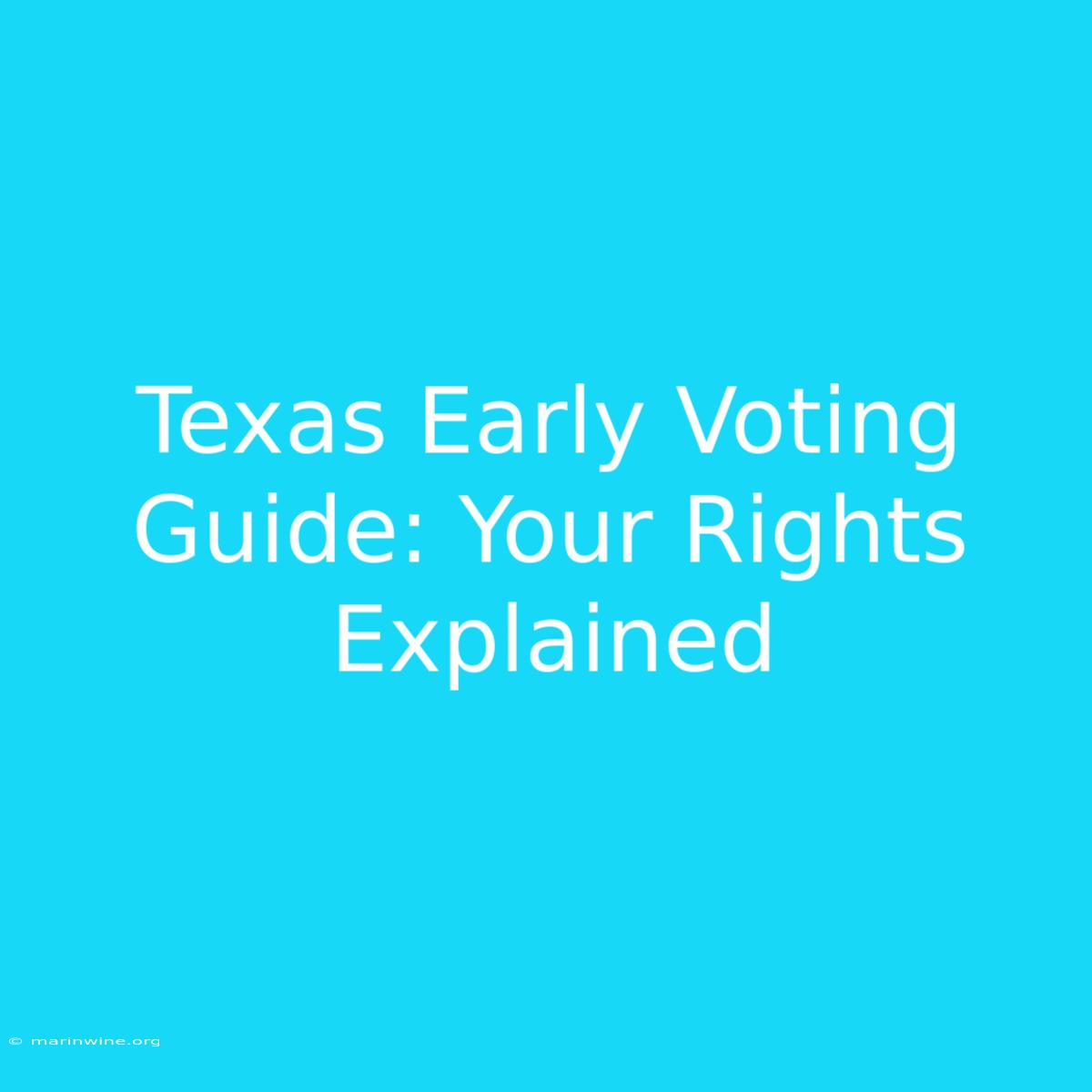 Texas Early Voting Guide: Your Rights Explained