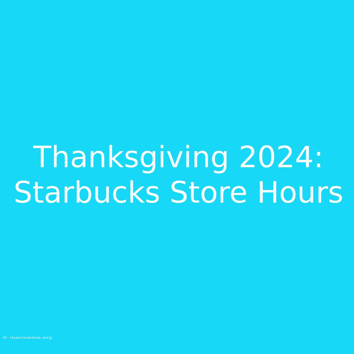 Thanksgiving 2024: Starbucks Store Hours