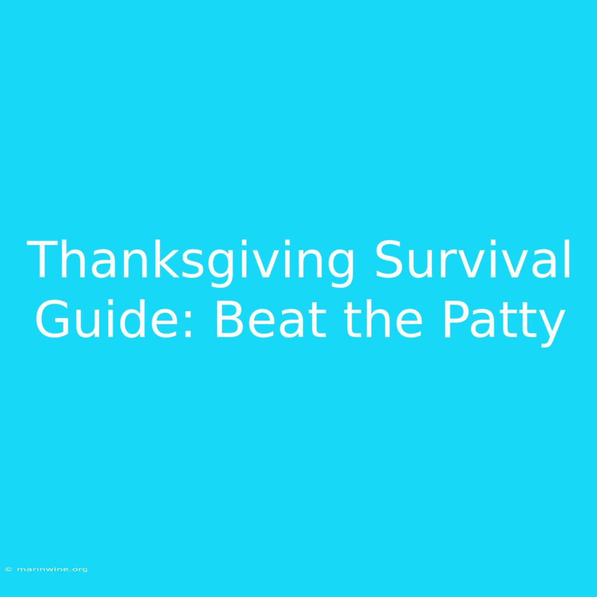 Thanksgiving Survival Guide: Beat The Patty