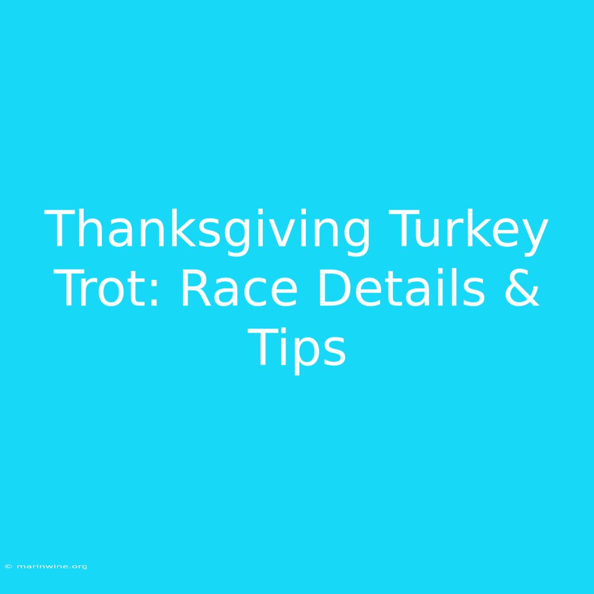 Thanksgiving Turkey Trot: Race Details & Tips