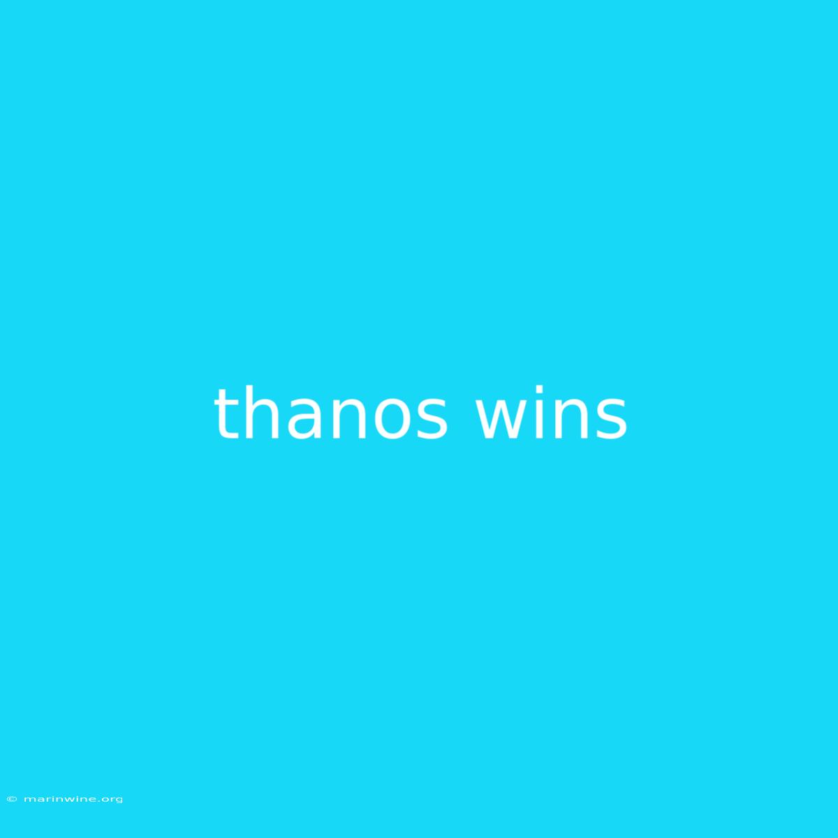 Thanos Wins