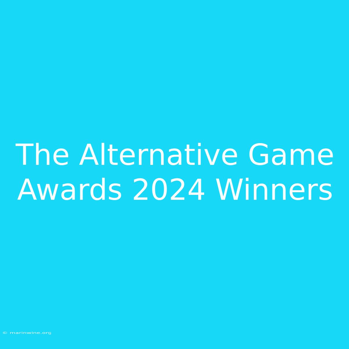 The Alternative Game Awards 2024 Winners