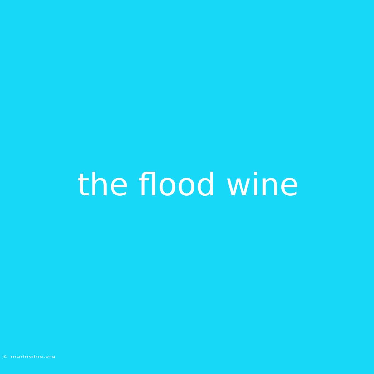 The Flood Wine