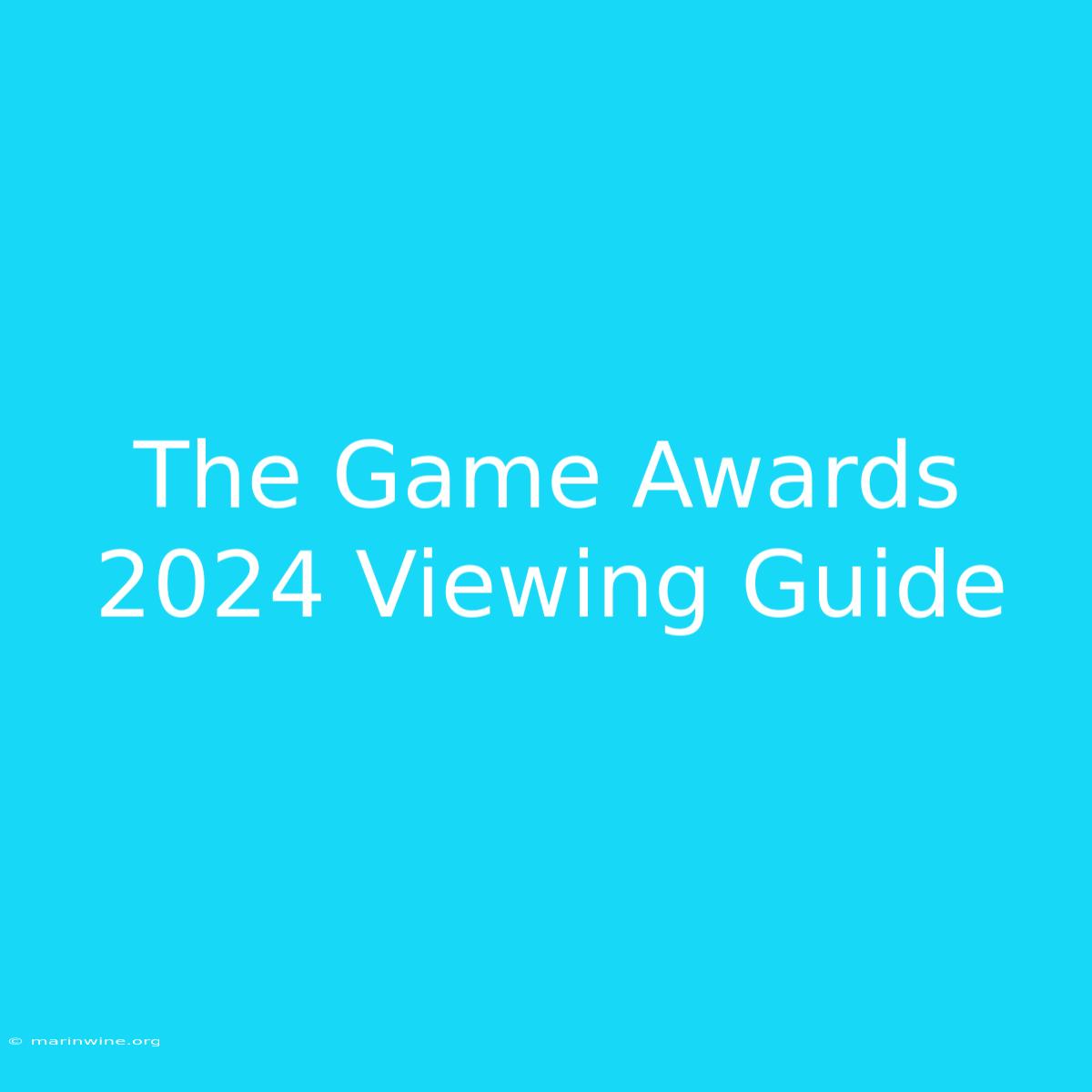 The Game Awards 2024 Viewing Guide