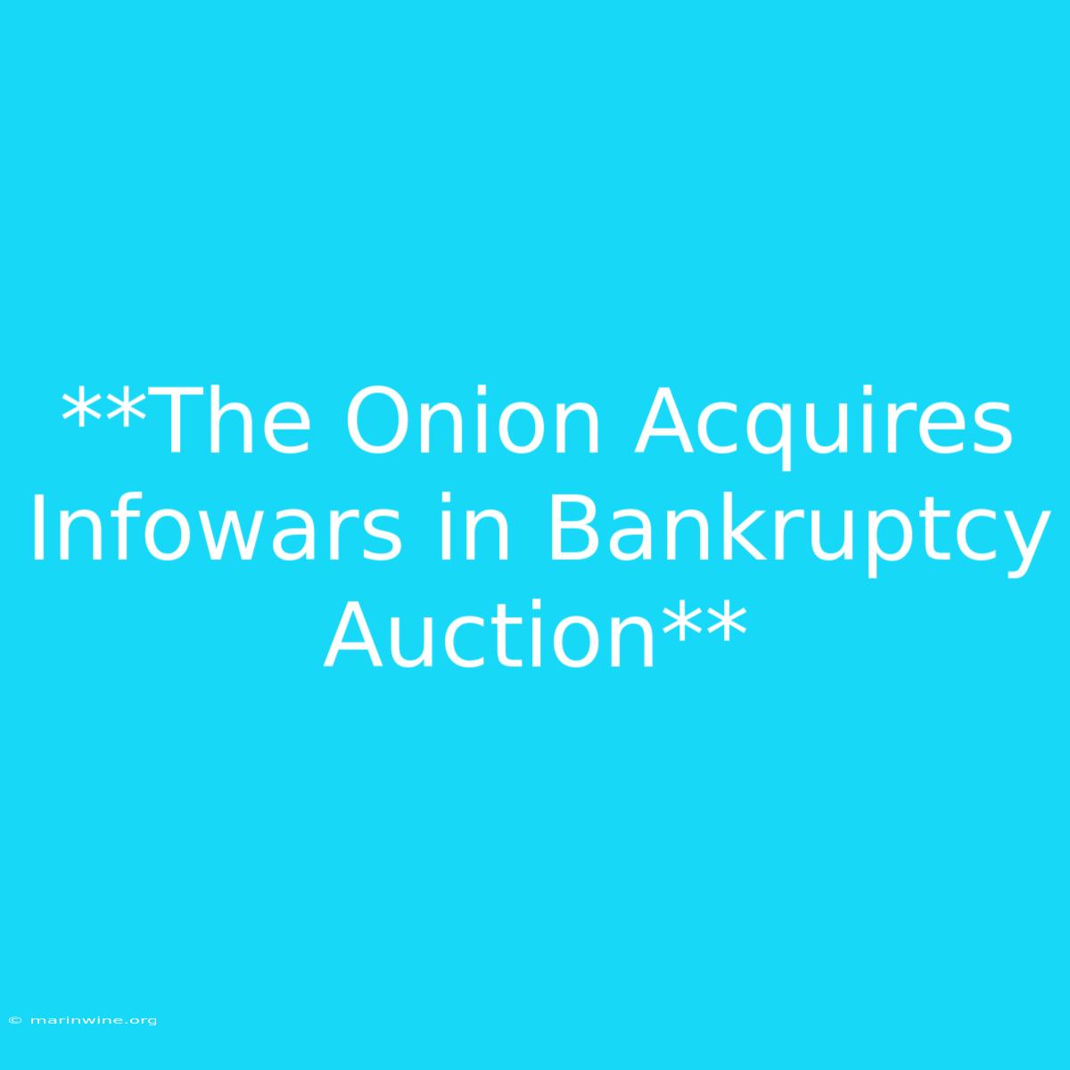 **The Onion Acquires Infowars In Bankruptcy Auction**