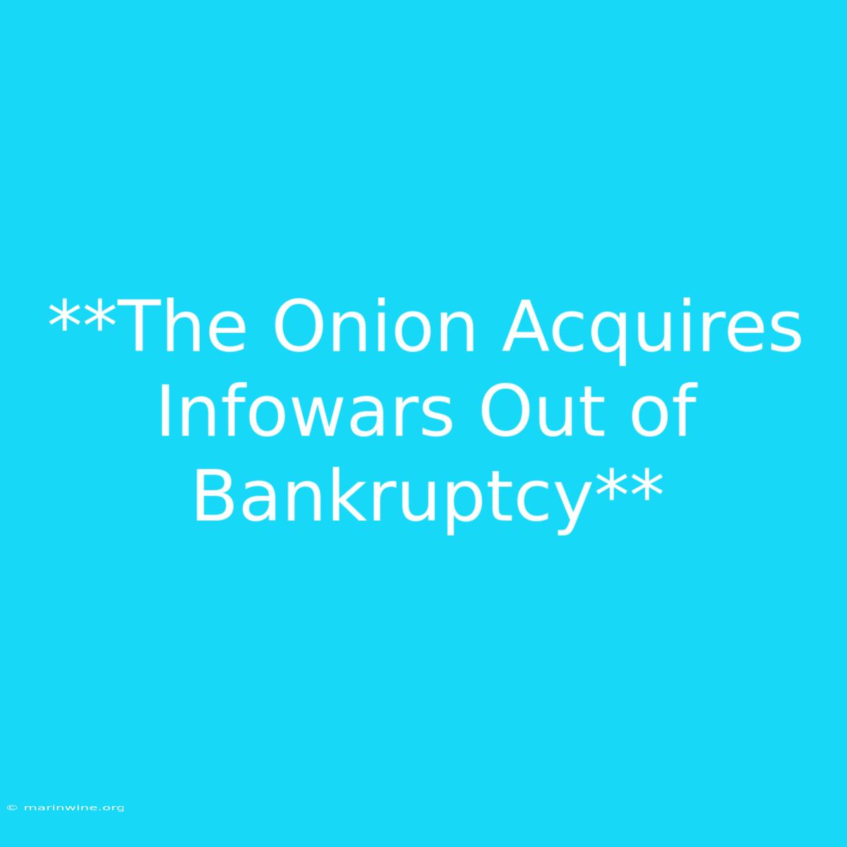 **The Onion Acquires Infowars Out Of Bankruptcy**