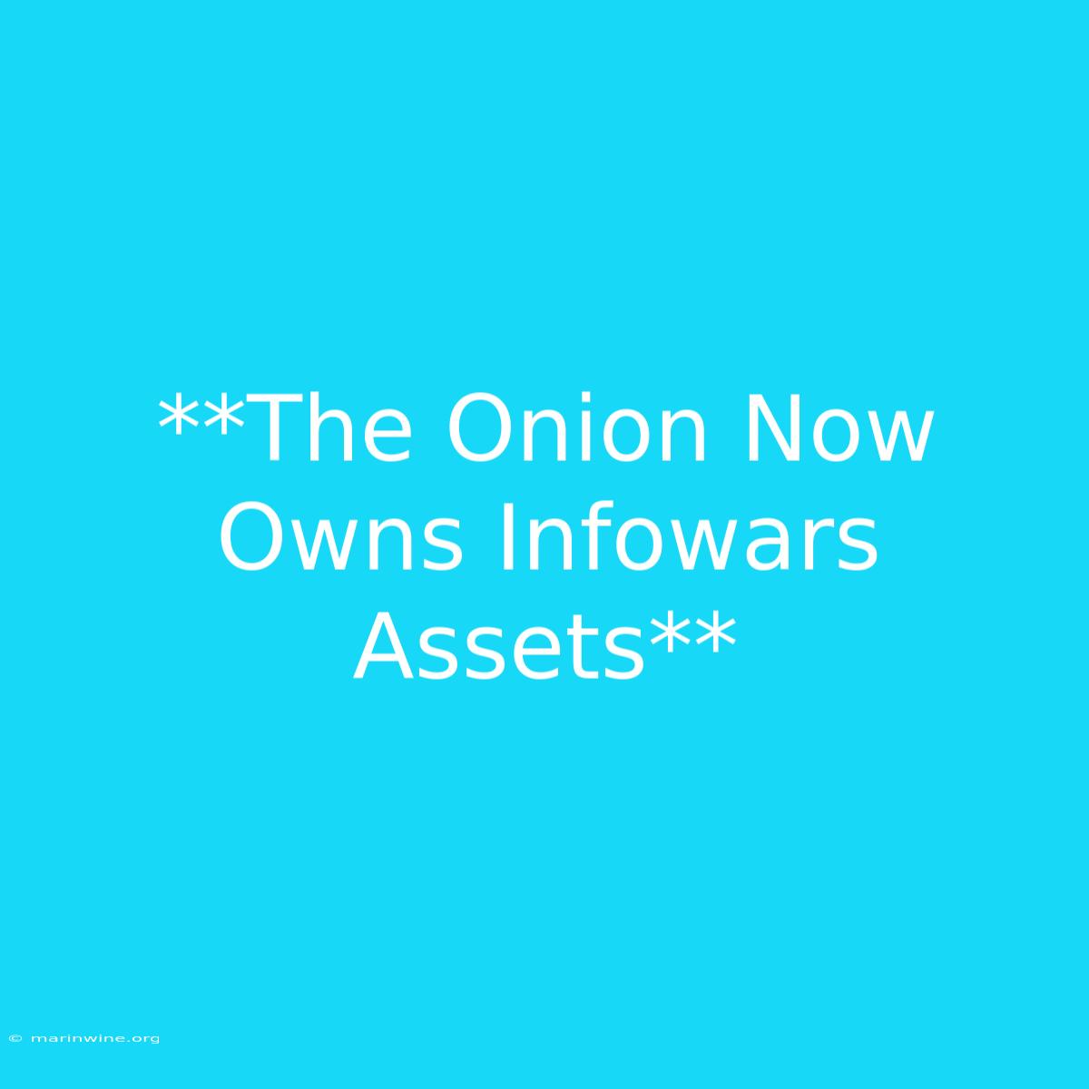 **The Onion Now Owns Infowars Assets** 