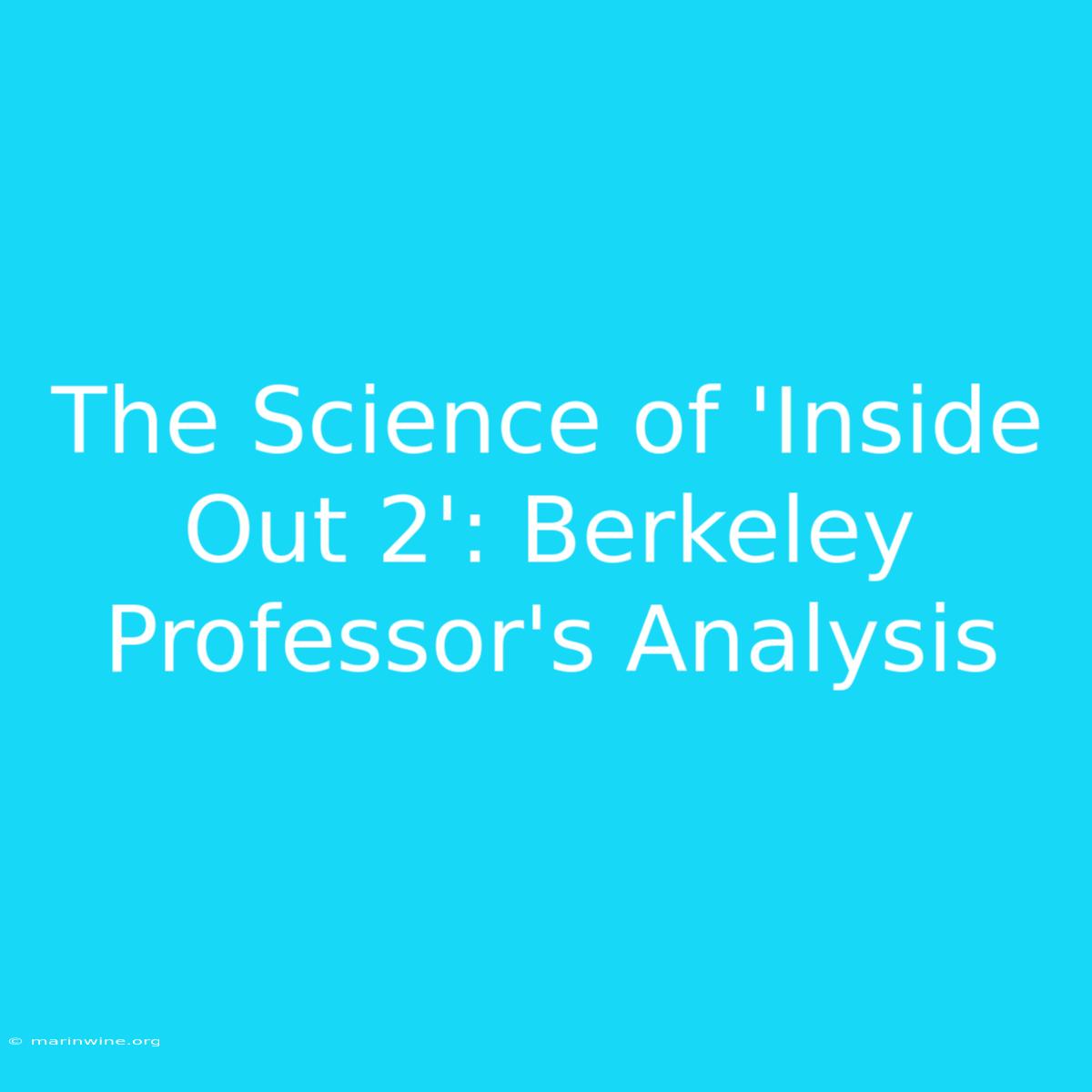 The Science Of 'Inside Out 2': Berkeley Professor's Analysis 