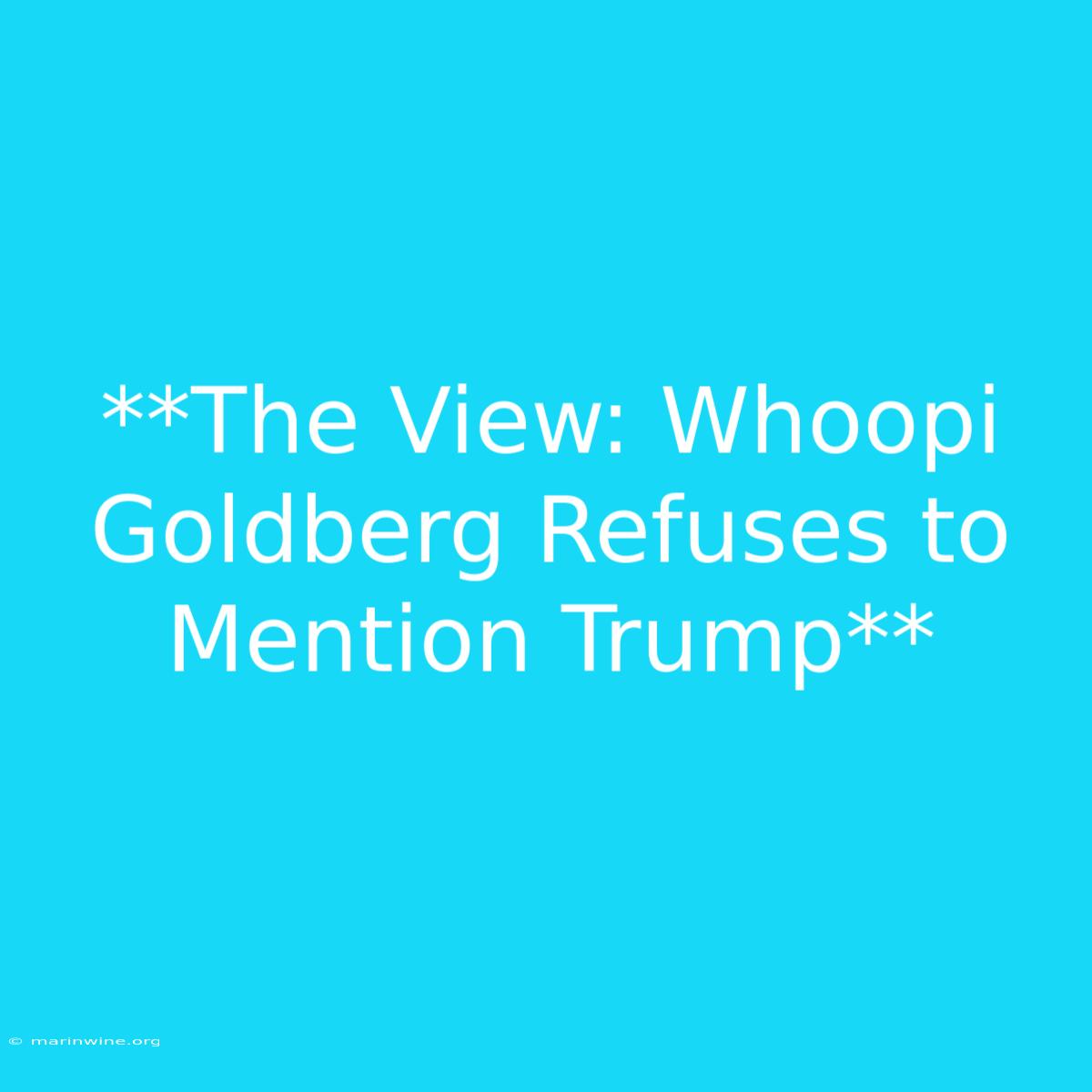 **The View: Whoopi Goldberg Refuses To Mention Trump**