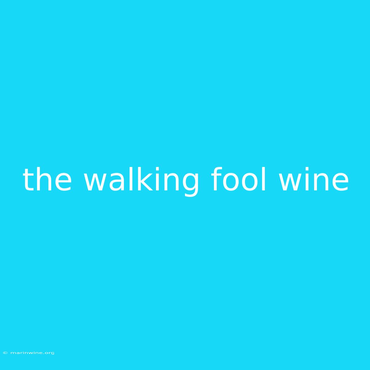 The Walking Fool Wine