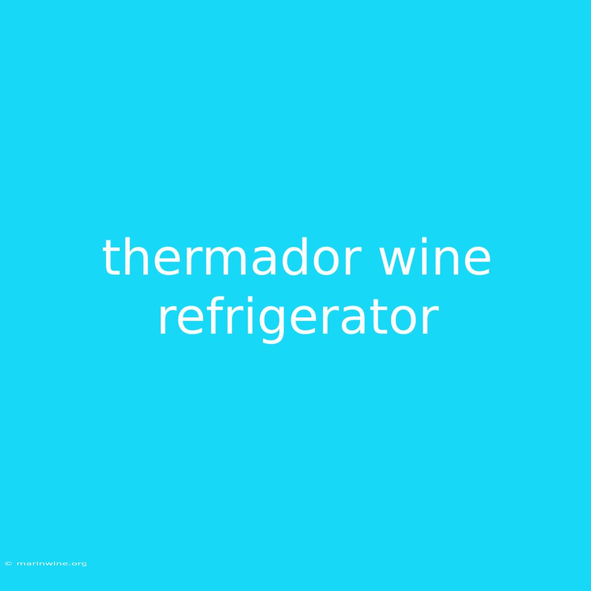 Thermador Wine Refrigerator