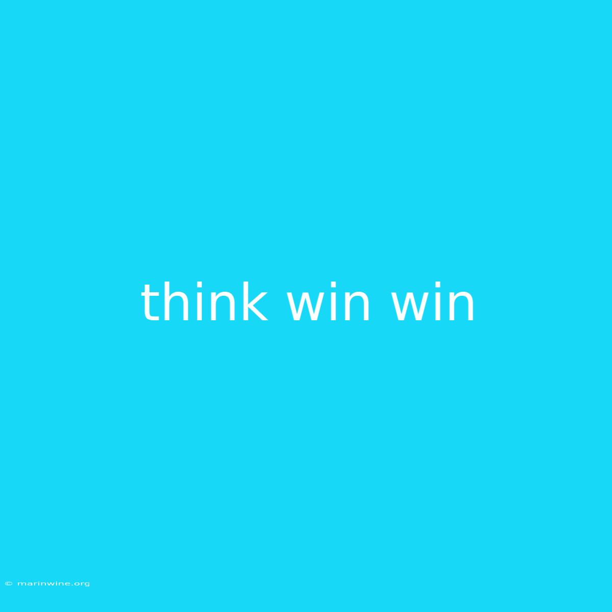 Think Win Win