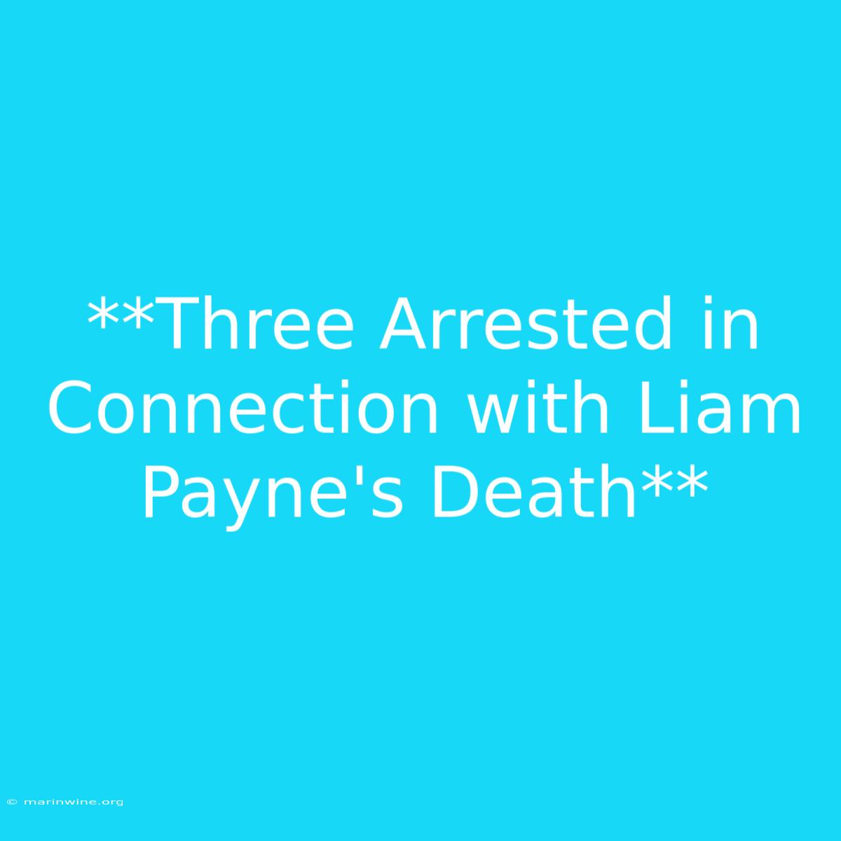 **Three Arrested In Connection With Liam Payne's Death** 