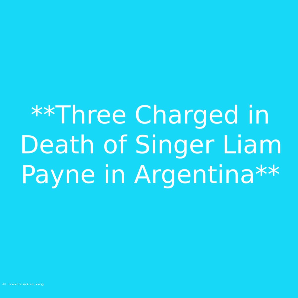 **Three Charged In Death Of Singer Liam Payne In Argentina**