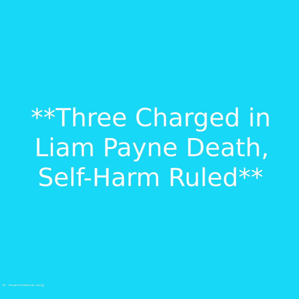 **Three Charged In Liam Payne Death, Self-Harm Ruled**