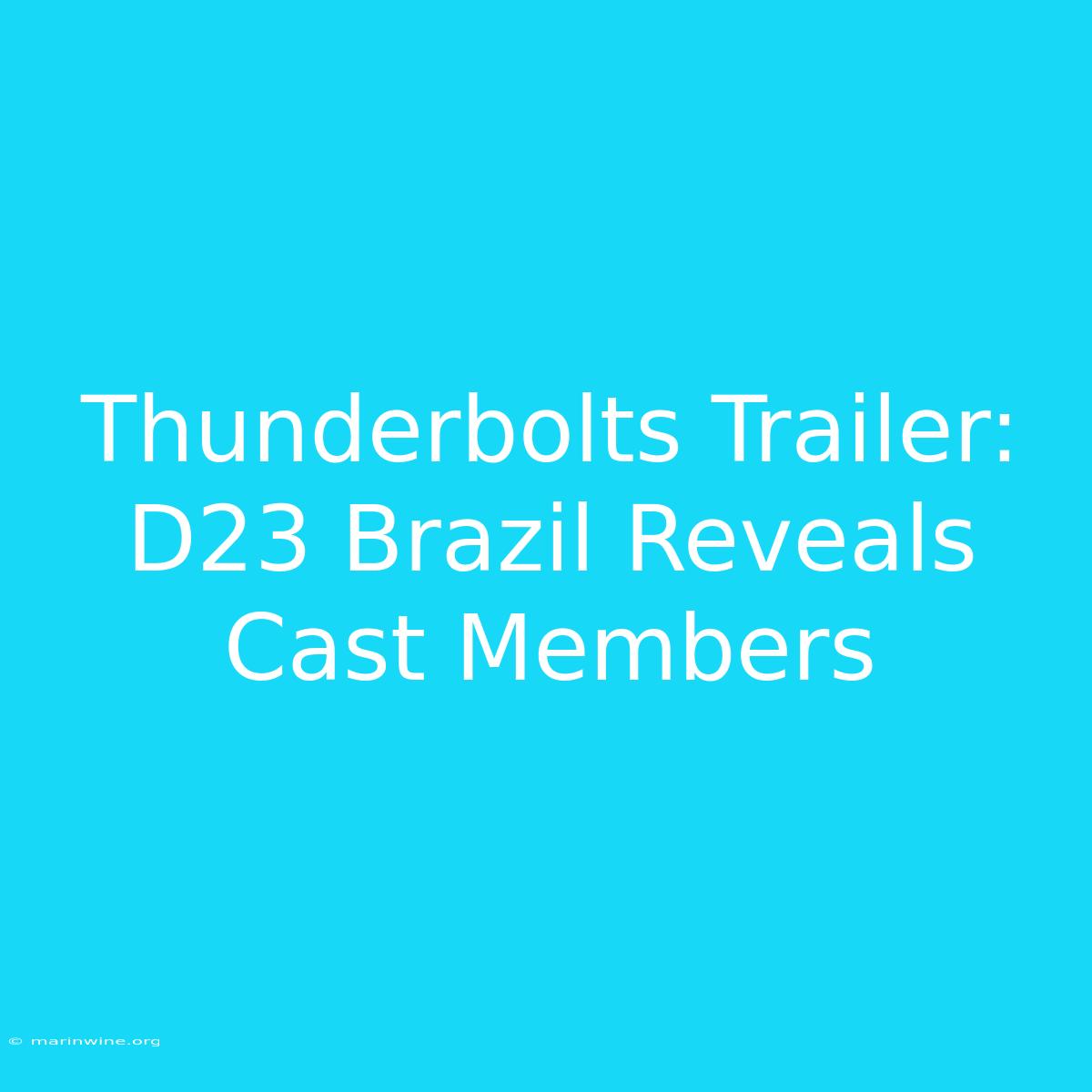 Thunderbolts Trailer: D23 Brazil Reveals Cast Members