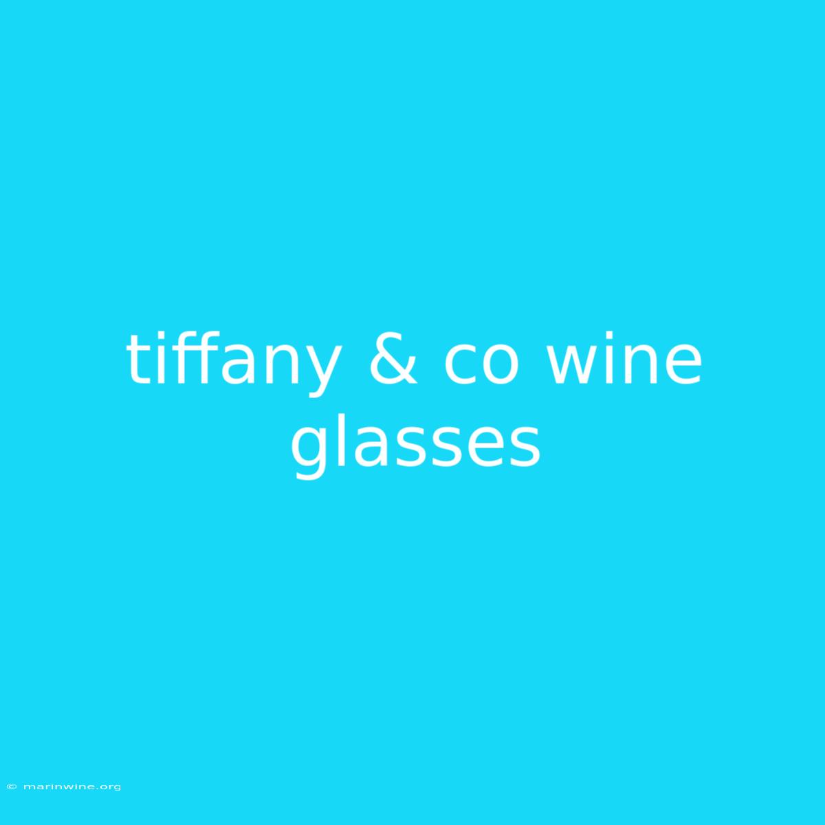 Tiffany & Co Wine Glasses