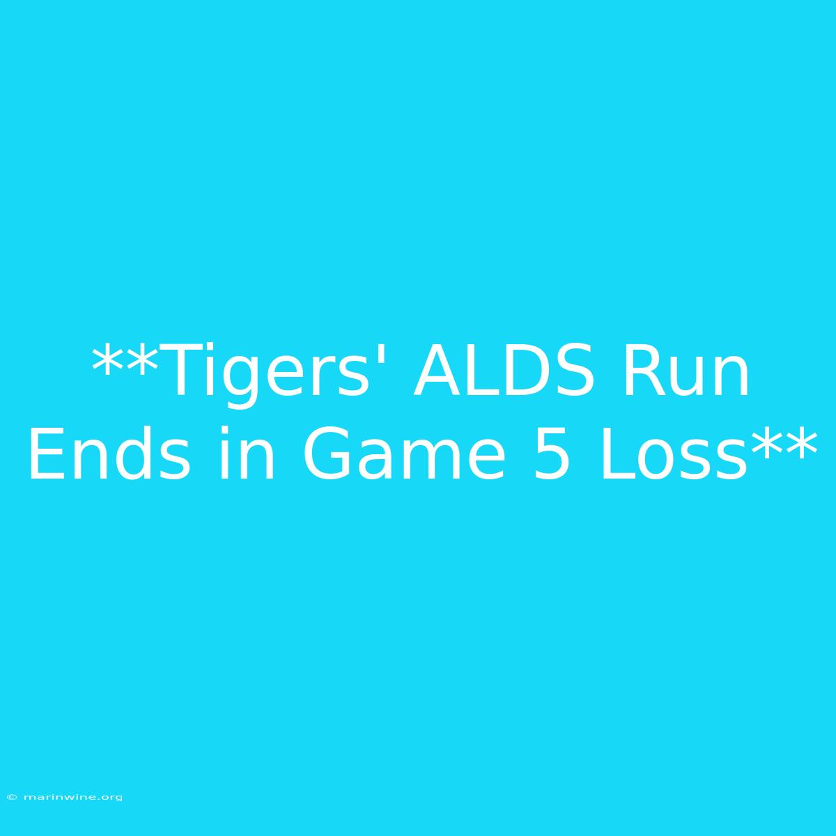 **Tigers' ALDS Run Ends In Game 5 Loss**