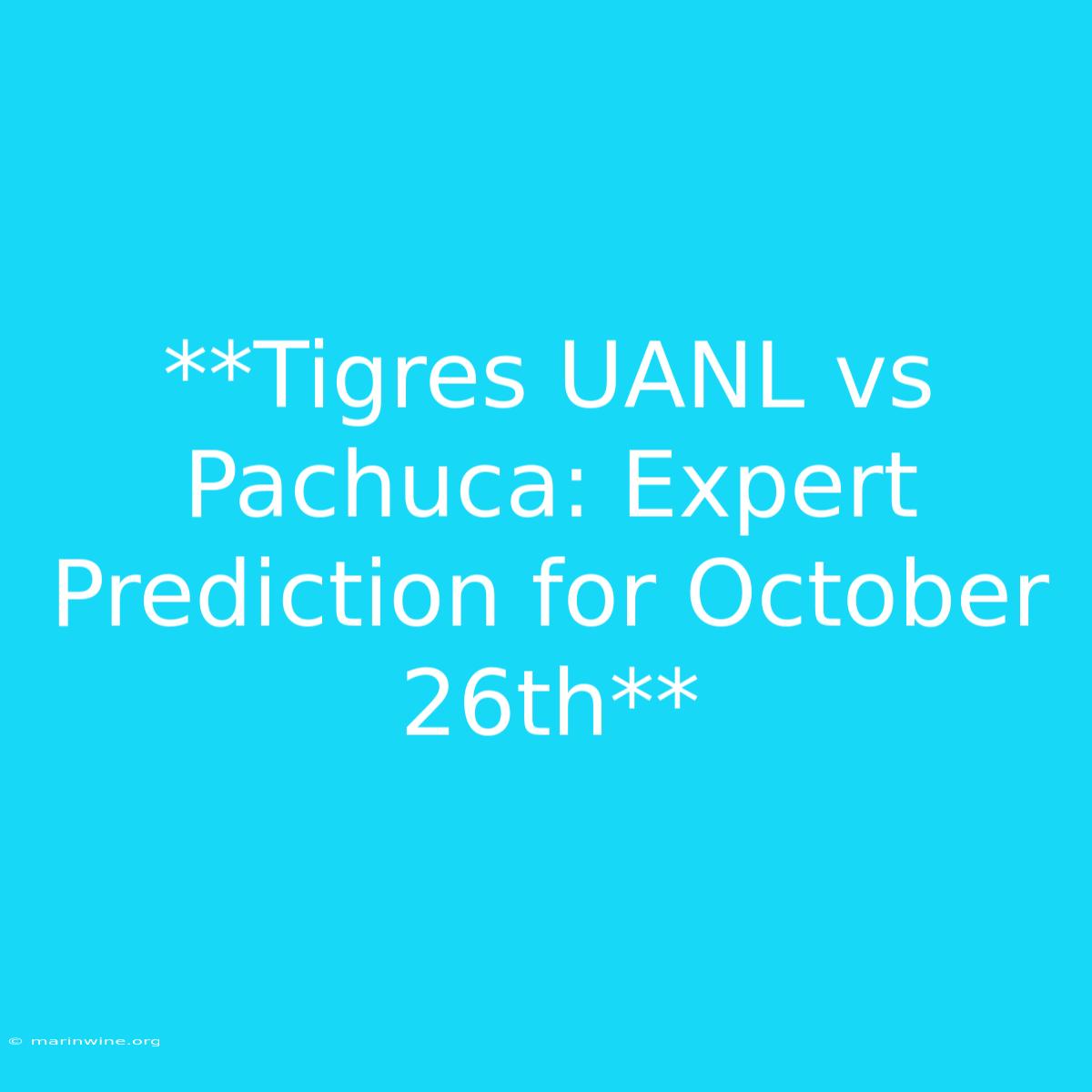 **Tigres UANL Vs Pachuca: Expert Prediction For October 26th**